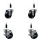 Service Caster 4'' SS Soft Rubber Wheel Swivel 7/8'' Expanding Stem Caster Set 2 Brakes, 4PK SCC-SSEX20S414-SRS-2-TLB-2-78 - alternate 1